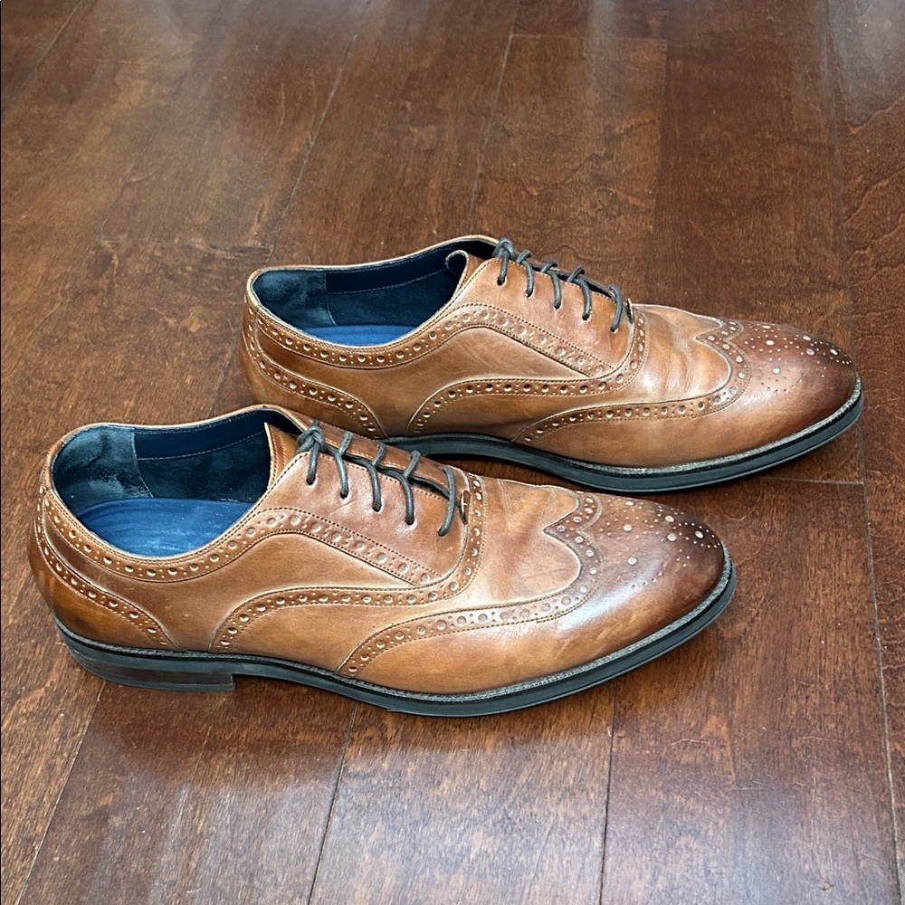 Cole Haan Brown Leather Wingtip Oxfords, Versatile, Work to Occasion, Size 11.5